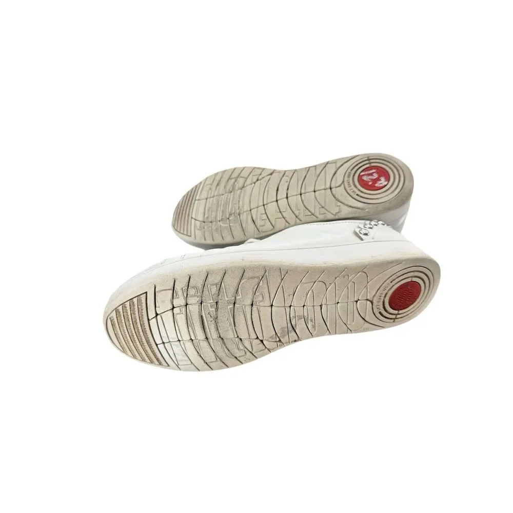 Fitflop Rally Scallop White Leather Lace‎ Up Women's Sneakers Trainers Shoes 9